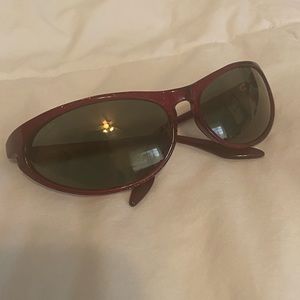 Ray-Ban Red/Burgundy Frame Sunglasses with Green Lenses
